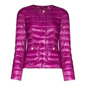 Herno Down Puffer Jacket Fuchsia Pink Quilted Ultralight Fitted Sz 48 IT / 12 US